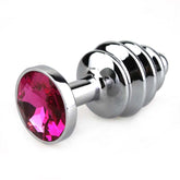 Ribbed Anal Rocket Plug Gemmed - - Butt Plugs